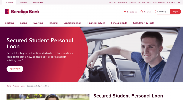 Bendigo Bank Secured Student Personal Loan review