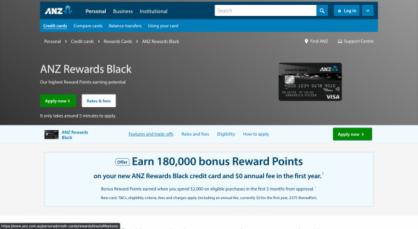 ANZ Rewards Black card review