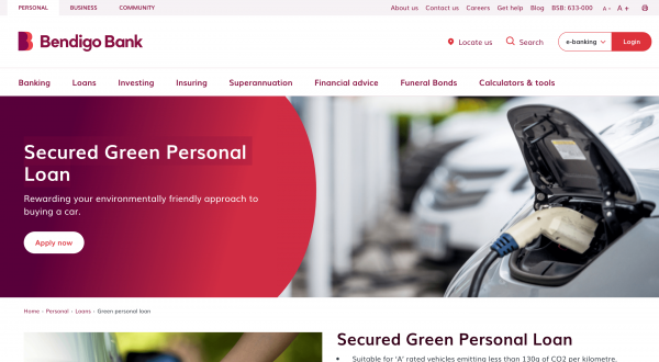 Bendigo Bank Secured Green Personal Loan review