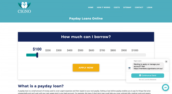Cigno - Loans up to $1 000