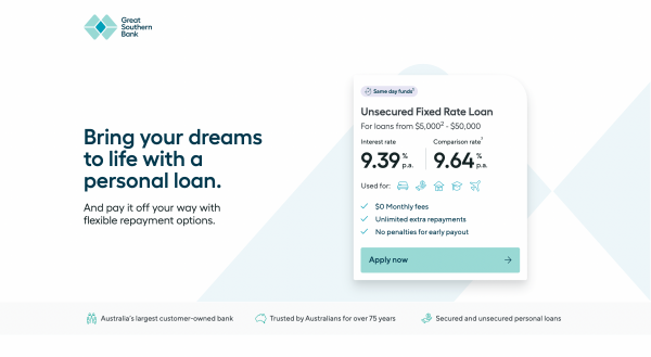 Great Southern Bank Personal Loan up to $50 000