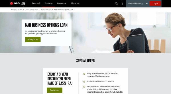 NAB Business Options Loan review