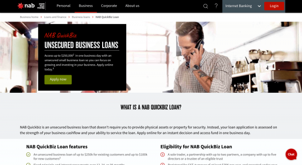 NAB QuickBiz Loan review