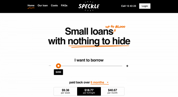 Speckle - Personal loans up to $2 000